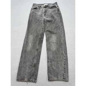 Zara Wide Leg Jeans Women's 4 Gray Acid Wash High Rise Denim Relaxed Fit Retro